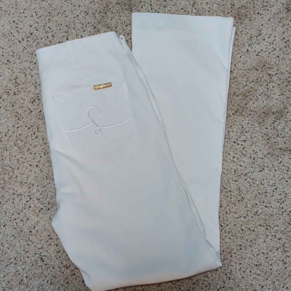 Lilly Pulitzer white side-zip pants, size 4